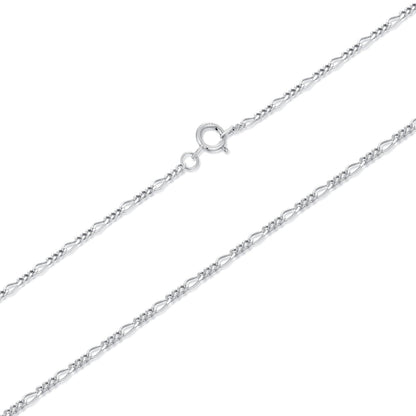 925 Sterling Silver 40cm Necklace with Plated White Gold