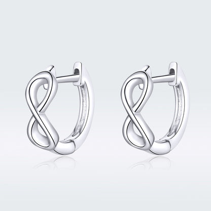925 Sterling Silver Earrings - 1.2*0.4cm, Platinum Plated for Women