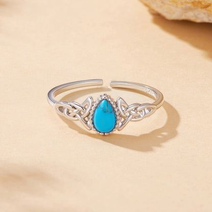925 Sterling Silver Synthetic Turquoise Ring for Women