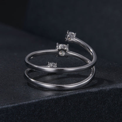 925 Sterling Silver 3mm Moissanite Ring for Women