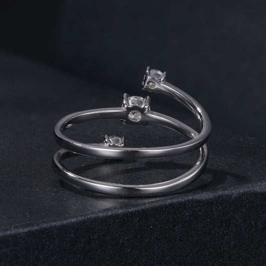 Bague en argent sterling 925 et moissanite de 3 mm pour femme