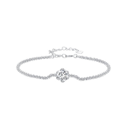 925 Sterling Silver 1 Carat Moissanite Bracelet for Women