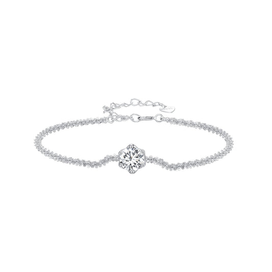 925 Sterling Silver 1 Carat Moissanite Bracelet for Women