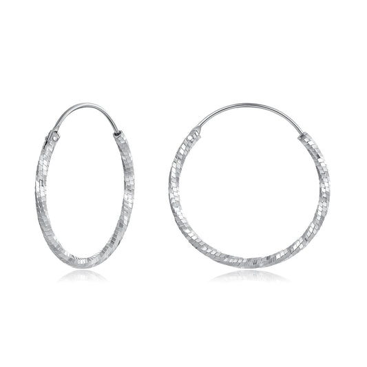 925 Sterling Silver Earrings for Women - White Gold Plated, 2.6*0.2 cm, Style L