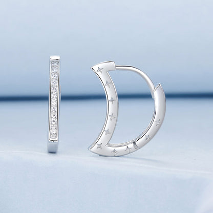 925 Sterling Silver Pave Setting CZ White Gold Plated Earrings for Women