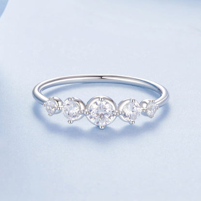 925 Sterling Silver Ring Size 6.0 with Pavé CZ in White Gold Finish for Women