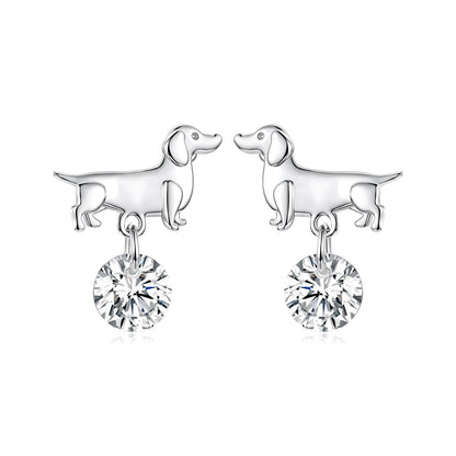 925 Sterling Silver White Gold Plated Pavé Setting CZ Earrings for Women