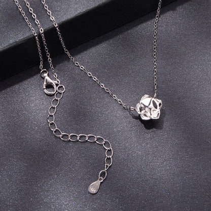 925 Sterling Silver Moissanite 0.5 Carat White Gold Plated Necklace for Women