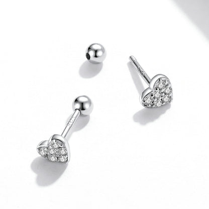 925 Sterling Silver Earrings with Pavé Setting CZ