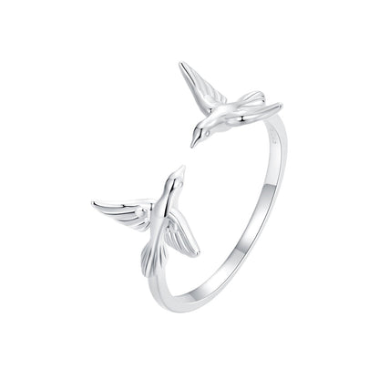 925 Sterling Silver Ring with White Gold Plating, 1.5mm Width