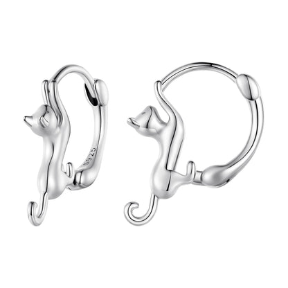 925 Sterling Silver Plated Gold Earrings Size 1.8cm for Women