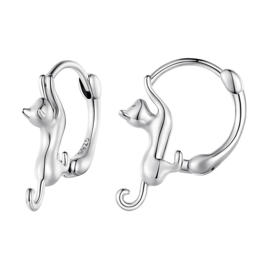 925 Sterling Silver Plated Gold Earrings Size 1.8cm for Women