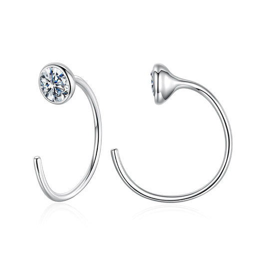 925 Sterling Silver Moissanite 0.3 Carat Earrings for Women