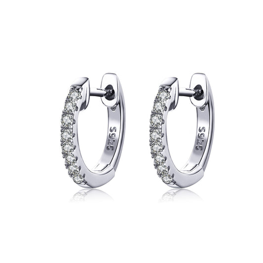 925 Sterling Silver 1.3cm Pavé Set CZ Earrings