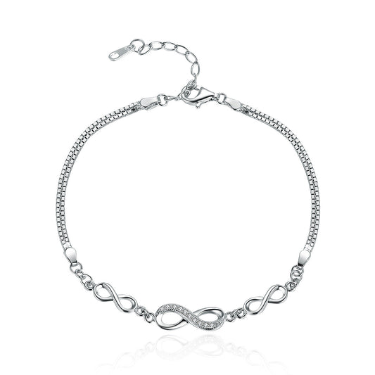 925 Sterling Silver Bracelet 22CM for Women