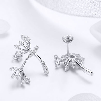 925 Sterling Silver Jewelry Set with Pavé Setting CZ, 2.0*1.4cm