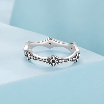 925 Sterling Silver Ring with Pavé Setting CZ, Size 6.0