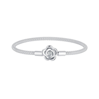 925 Sterling Silver Bracelet with Oxidized Finish and CZ 17.0 cm