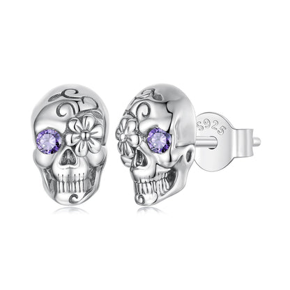 925 Sterling Silver Earrings with Oxidized Finish and CZ Stones
