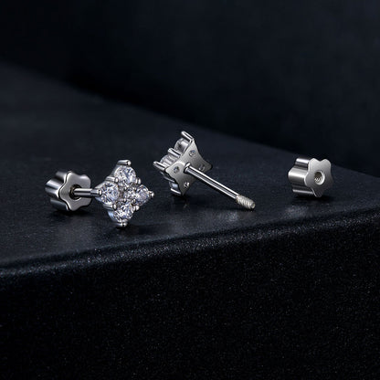 925 Sterling Silver 10mm Moissanite Earrings for Women