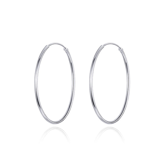 925 Sterling Silver Plated Platinum Earrings 3cm for Women