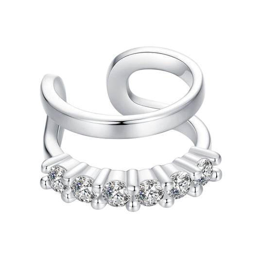 Boucles d'oreilles en argent sterling 925 avec zircons cubiques (CZ) sertis pavé en platine
