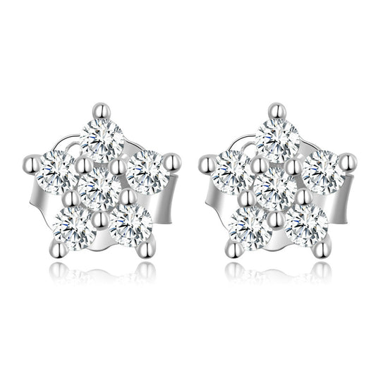 925 Sterling Silver Plated Platinum Pavé Setting CZ Earrings for Women