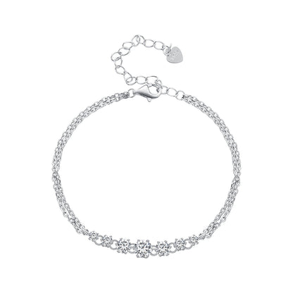 925 Sterling Silver 5MM Moissanite Bracelet for Women
