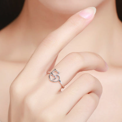 925 Sterling Silver Ring Size 5.0 with Platinum Plating for Women