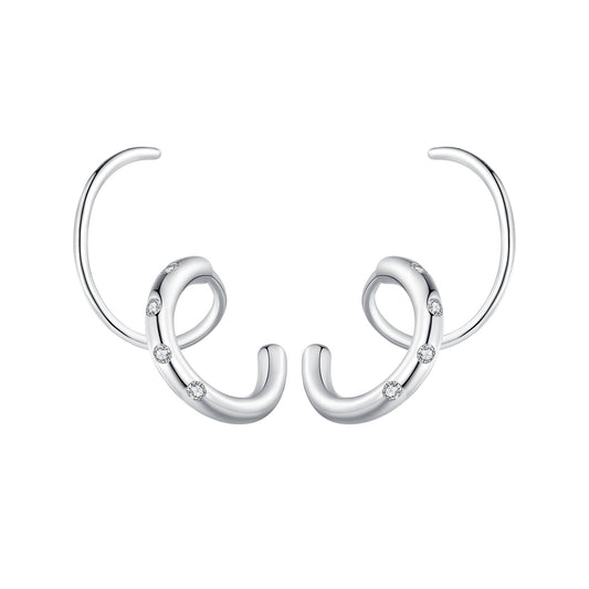 925 Sterling Silver CZ Pavé Earrings for Women