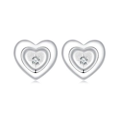 925 Sterling Silver White Gold Plated CZ Earrings