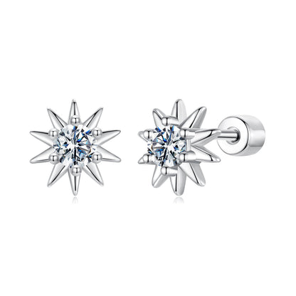 925 Sterling Silver Moissanite 0.10 Carat Earrings for Women - 0.7cm Size