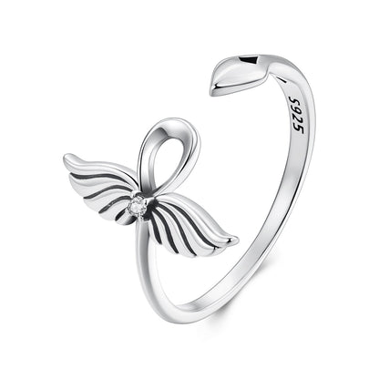 925 Sterling Silver Oxidized Silver Pavé Setting CZ Rings for Women