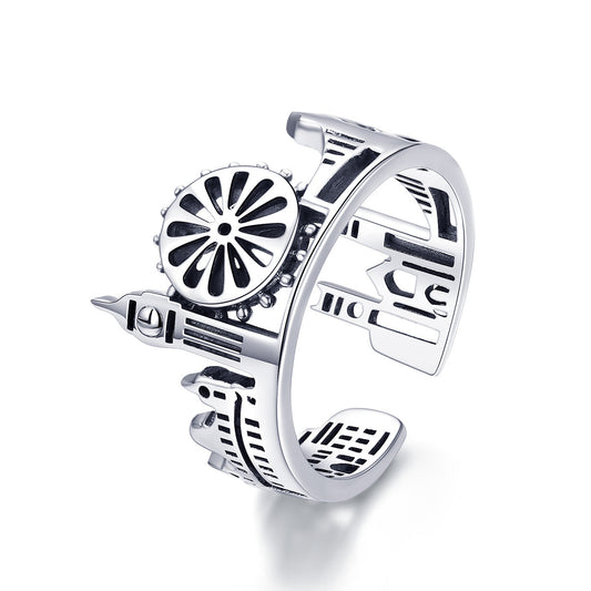 Bague en argent sterling S925 de 1,2 cm de large