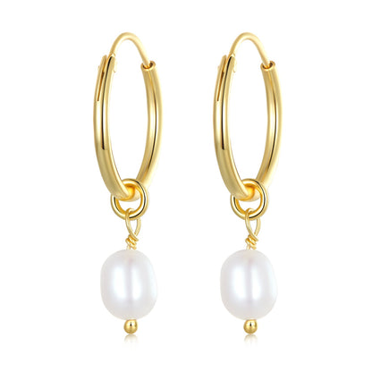 925 Sterling Silver Baroque Pearl Earrings for Women