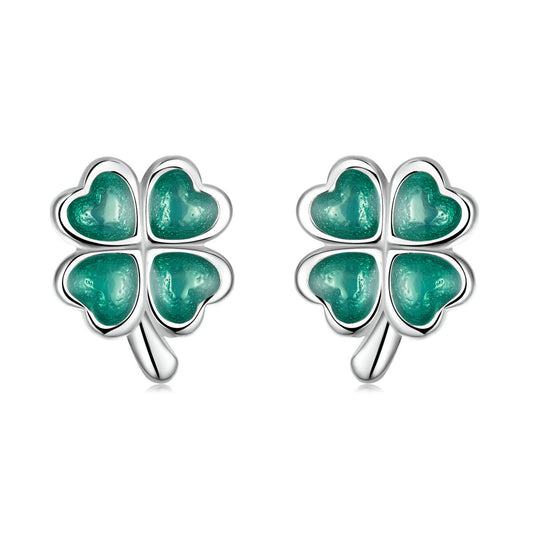 925 Sterling Silver Enamel Plated Platinum Earrings for Women