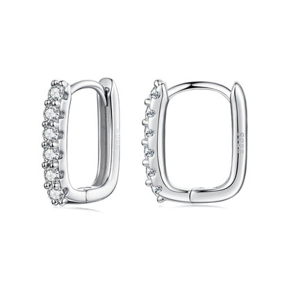 925 Sterling Silver Moissanite Earrings 1.4cm for Women