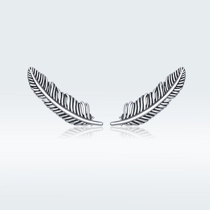 925 Sterling Silver Earrings - Oxidized Silver - 2.4cm x 0.7cm - Women