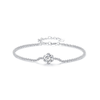 925 Sterling Silver 1 Carat Moissanite Bracelet for Women