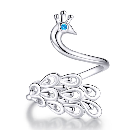 925 Sterling Silver Plated Platinum Pavé Setting CZ Ring for Women