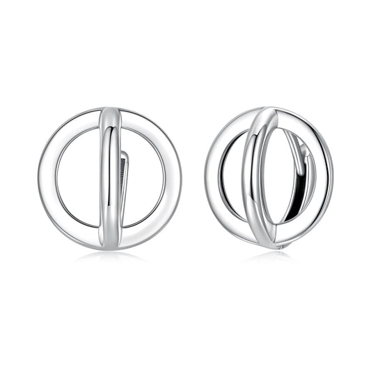 925 Sterling Silver Earrings - Oxidized Silver Finish, 1.3cm for Women