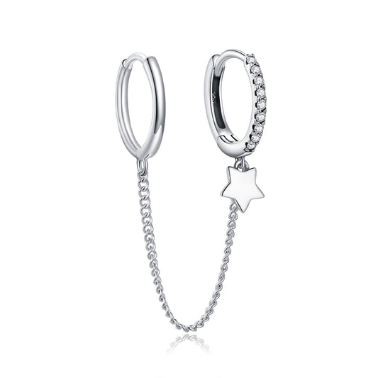 925 Sterling Silver Oxidized Pavé Setting CZ Earrings