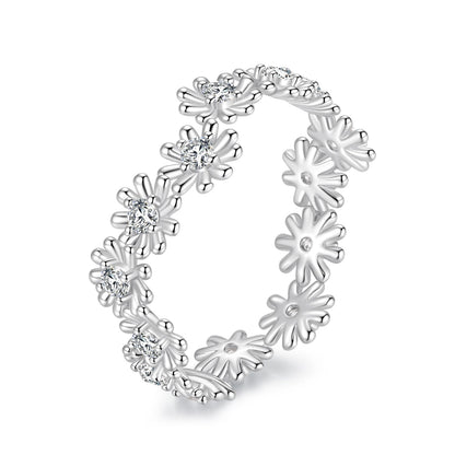 925 Sterling Silver Moissanite 0.03ct Ring Size 7