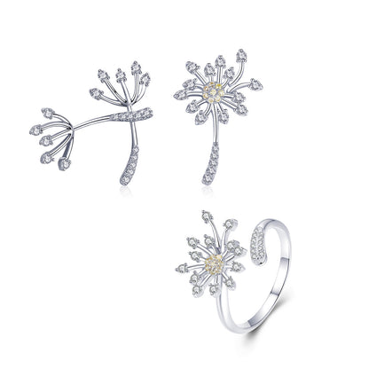 925 Sterling Silver Ring with Plated Platinum and Pavé Setting CZ