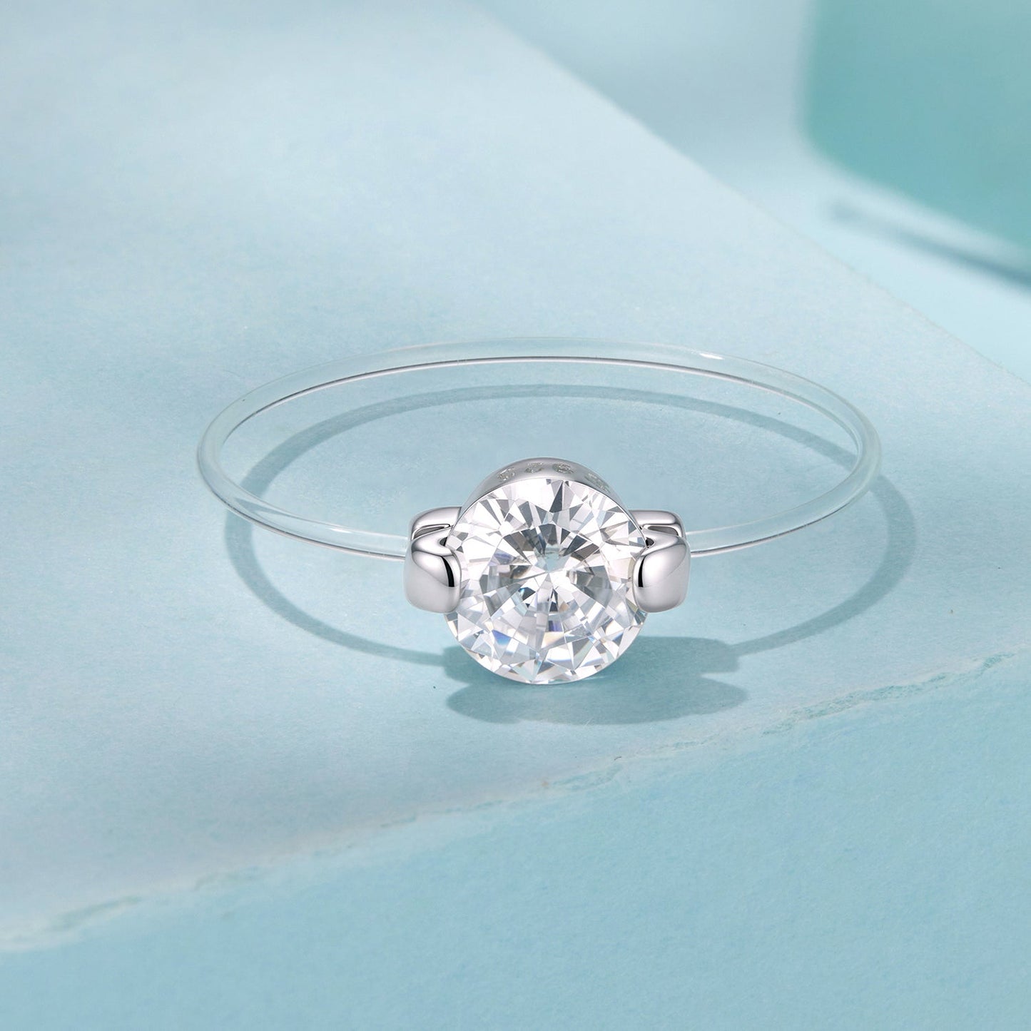925 Sterling Silver White Gold Plated CZ Ring Size 6 for Women