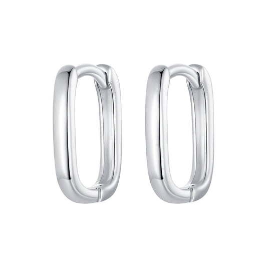 925 Sterling Silver Earrings 10*2mm with White Gold Plating for Women
