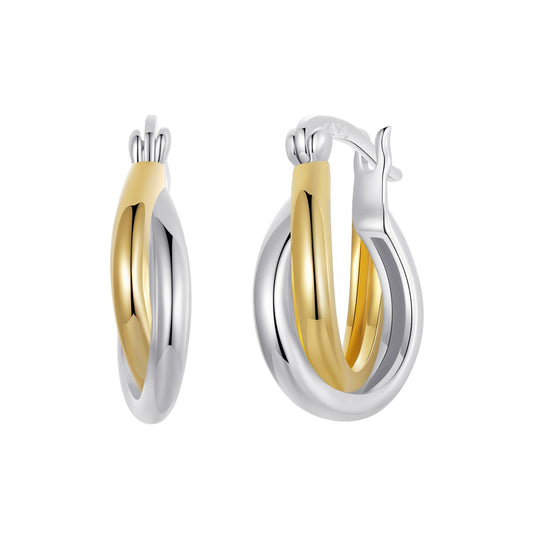 925 Sterling Silver Earrings with Platinum and Gold Plating for Women