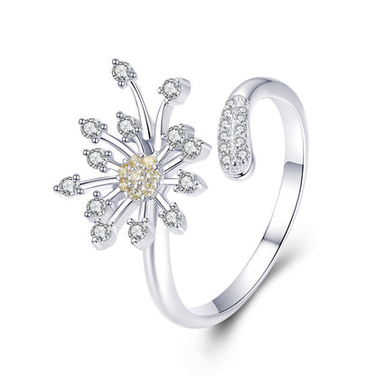 925 Sterling Silver Ring with Plated Platinum and Pavé Setting CZ