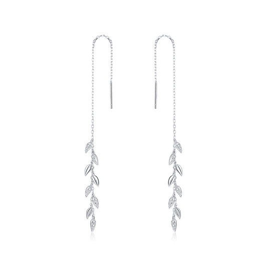 925 Sterling Silver Earrings with Pavé Setting CZ - 11.7cm for Women