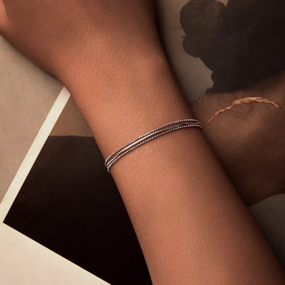 925 Sterling Silver & White Gold Plated Bracelet